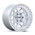 KMC KM553 Torx 17x8.5 Inch Alloy Wheel - 5x127 Bolt Pattern, Gloss Silver with Machined Face, +0 Offset