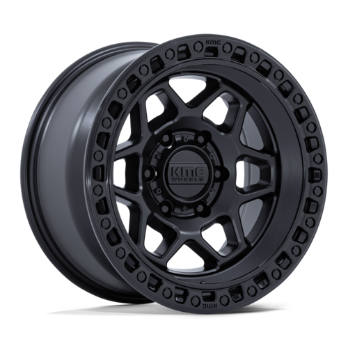 KMC KM553 TORX 17x8.5 Inch Matte Black with Gloss Black Lip Wheel for 6x135 Bolt Pattern