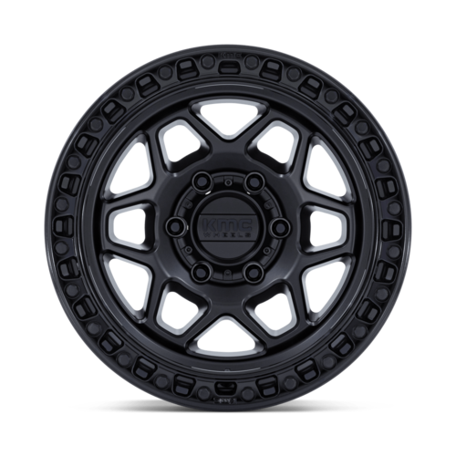 KMC KM553 TORX 17x9 Matte Black with Gloss Black Lip Wheel - 5x127 Bolt Pattern, -12 Offset, 71.50 Center Bore