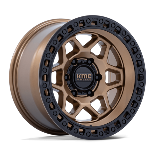 KMC KM553 TORX 17x8.5 Inch Matte Bronze with Gloss Black Lip Wheel - 6x135 Bolt Pattern, +0 Offset