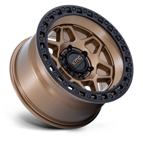 KMC KM553 TORX 17x9 Matte Bronze with Gloss Black Lip Wheel for 6x139.7 Bolt Pattern and -12 Offset