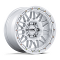 KMC KM555 Attack 17x8.5 Inch Gloss Silver Machined Face Wheel with -10 Offset and 6x135 Bolt Pattern