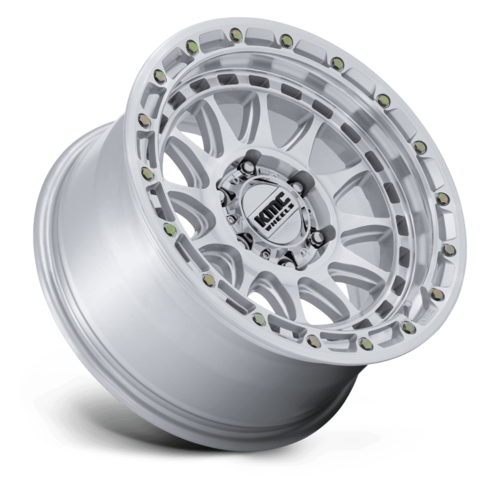 KMC KM556 CRUX 17x8.5 Inch Gloss Silver Machined Face Wheel with 5x127 Bolt Pattern and 71.50mm Center Bore