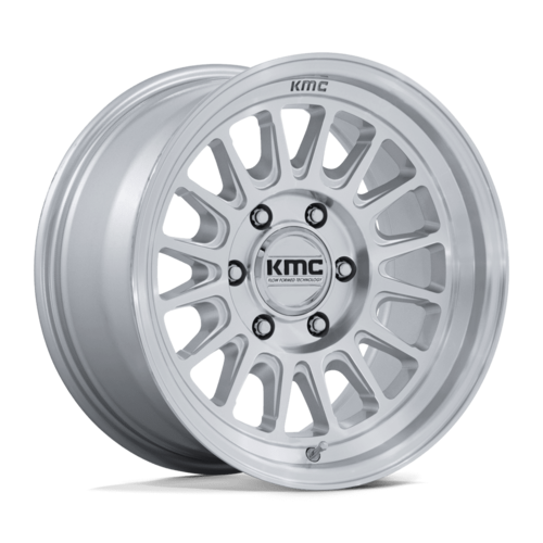 KMC Impact FFT 18x9 Gloss Silver with Machined Face Wheel - 6x139.7 Bolt Pattern, +0 Offset, 106.10mm Center Bore