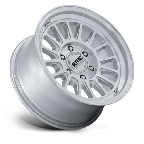 KMC KM733 Impact FFT 17x8.5 Inch Silver Machined Face Wheel with 5x127 Bolt Pattern and 71.50 Center Bore