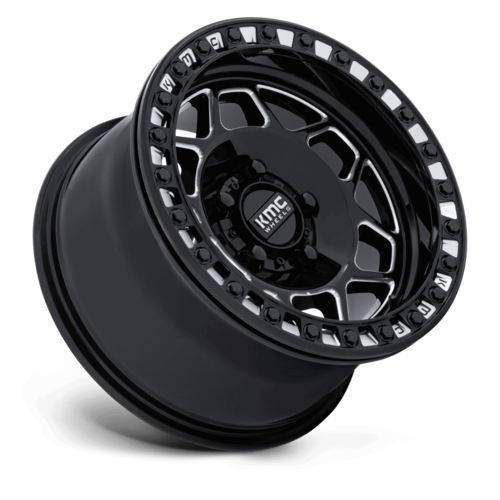 KMC Powersports KS241 TORX UTV Beadlock 15x8 Wheel with Gloss Black Milled Finish