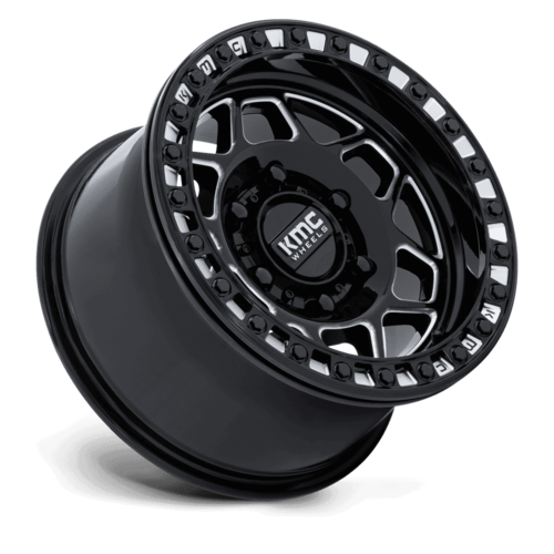 KMC Powersports KS241 TORX UTV Beadlock Wheel - 15x8 Inches, 6x139.7 Bolt Pattern, Gloss Black Milled Finish
