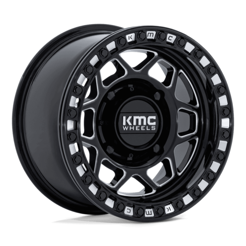 KMC Powersports KS241 TORX UTV Beadlock Wheel - 15x7, 4x137 Bolt Pattern, +38mm Offset, Gloss Black Milled Finish