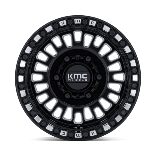 KMC Powersports KS242 Aztec UTV Beadlock Wheels 15x7 - Gloss Black Milled Finish with 6x139.7 Bolt Pattern and +38 Offset