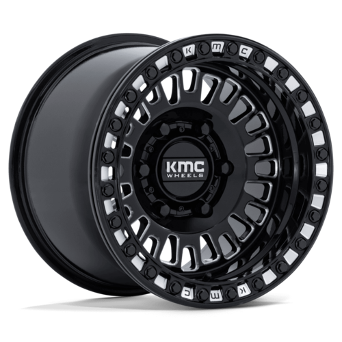 KMC Powersports AZTEC UTV Beadlock Wheel 15x8 - Gloss Black Milled Finish