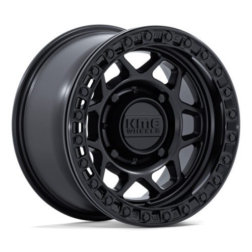 KMC Powersports KS241 TORX UTV Beadlock Wheel 15x8 - Matte Black with Gloss Black Ring, 5x114.3 Bolt Pattern, +0 Offset