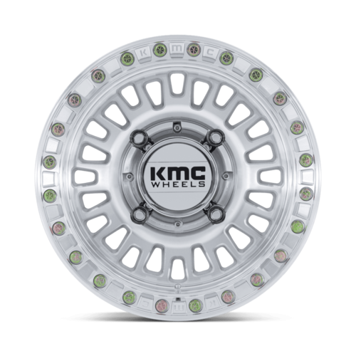 KMC Powersports AZTEC UTV Beadlock Wheel 15x7 with 5x114.3 Bolt Pattern and Machined Finish