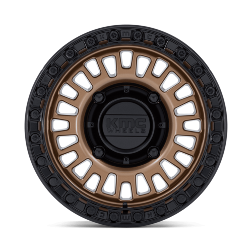 KMC Powersports AZTEC UTV Beadlock Wheel 15x7 - Matte Bronze with Black Ring, 4x137 Bolt Pattern, +38 Offset