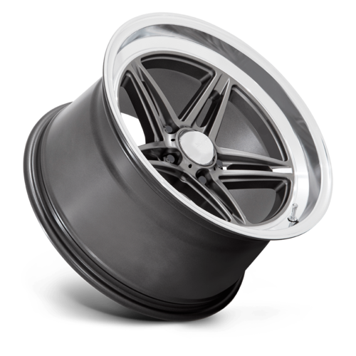American Racing Vintage VN514 Groove 18x10 Inch Anthracite with Diamond Cut Lip Wheel, 5x120.65 Bolt Pattern, +0 Offset