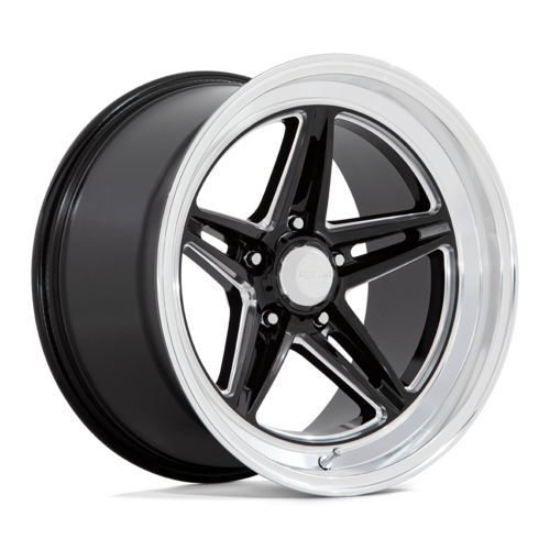 American Racing Vintage VN514 Groove 18x8 Gloss Black Milled Wheel with Diamond Cut Lip and 5x114.3 Bolt Pattern