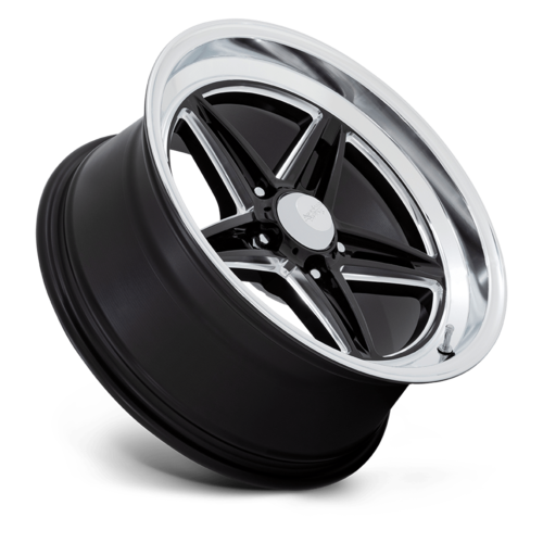 American Racing Vintage VN514 Groove 20x10 Gloss Black Milled with Diamond Cut Lip Wheel