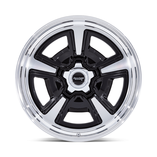 American Racing Vintage VN517 Marauder 18x8 Gloss Black Machined Wheel with Diamond Cut Lip, 5x139.7 Bolt Pattern, +0 Offset