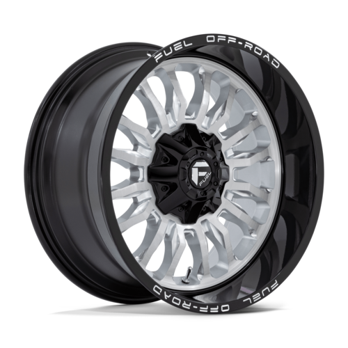 Fuel 1PC D798 ARC 20x10 Silver Brushed Face with Milled Black Lip Wheel