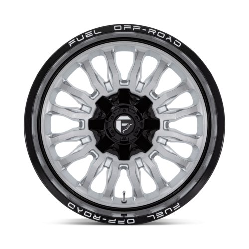 Fuel 1PC D798 ARC 20x10 Silver Brushed Face with Milled Black Lip Wheel