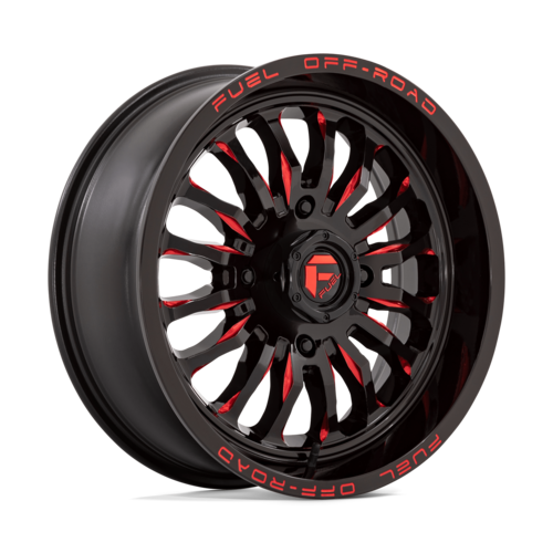 Fuel UTV D822 ARC 18x7 Gloss Black Milled Red Wheel with 4x137 Bolt Pattern and +13 Offset