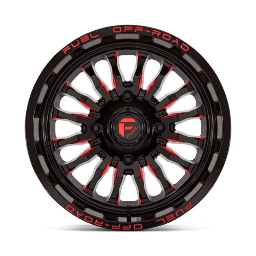 Fuel UTV D822 ARC 18x7 Gloss Black Milled Red Wheel with 4x137 Bolt Pattern and +13 Offset