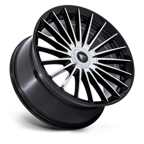 Asanti Black VICEROY 22x9 Inch Gloss Black Machined Wheels with 5x108/5x114.3 Bolt Pattern and +38 Offset