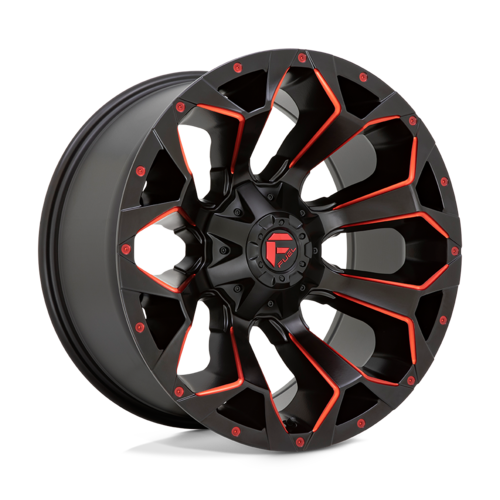 Fuel 1PC D787 Assault 18x9 Matte Black Red Milled Wheel with 6x135/6x139.7 Bolt Pattern