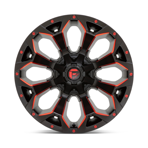 Fuel 1PC D787 Assault 17x8.5 Matte Black Red Milled Wheel with 6x120 Bolt Pattern and 66.90 Center Bore