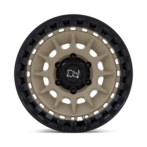 Black Rhino Hard Alloys BARRAGE 17x8.5 Inch Desert Sand with Matte Black Lip Wheel