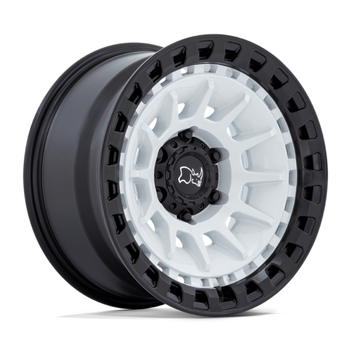 Black Rhino Hard Alloys BARRAGE 17x8.5 Inch Gloss White on Matte Black Wheel