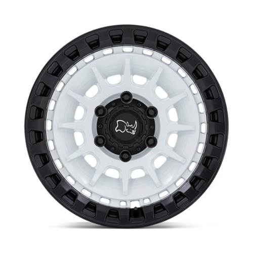 Black Rhino Hard Alloys BARRAGE 17x8.5 Inch Gloss White on Matte Black Wheel with 6x139.7 Bolt Pattern and -10 Offset