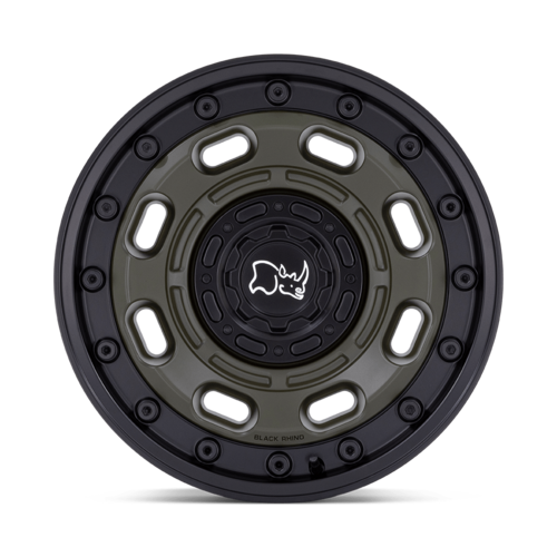 Black Rhino Hard Alloys Atlas 17x8 Olive Drab Green with Black Lip Wheel