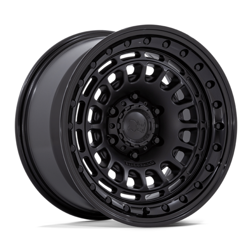 Black Rhino Hard Alloys Sahara 17x9 Matte Black with Gloss Black Lip Wheel - 6x139.7 Bolt Pattern, +0 Offset