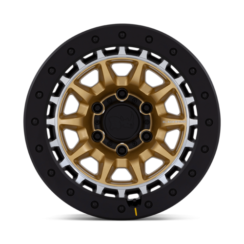 Black Rhino Hard Alloys Tusk 17x8.5 Matte Gold with Machined Ring - 5x127 Bolt Pattern, -10 Offset