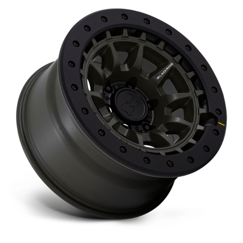 Black Rhino Hard Alloys Tusk 17x8.5 Olive Drab Green Off-Road Wheel with -10 Offset and 5x127 Bolt Pattern