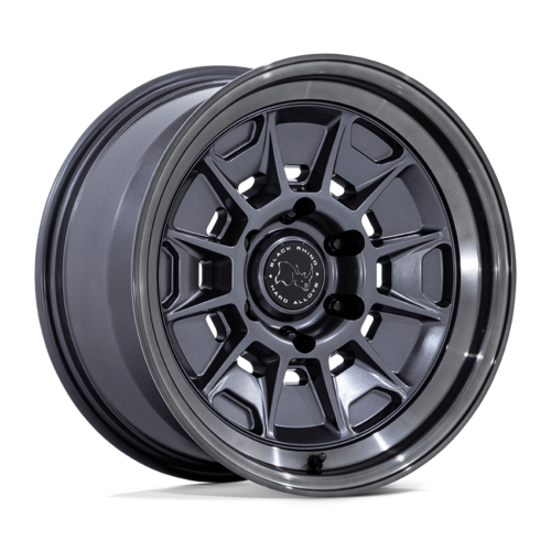 Black Rhino Hard Alloys Mondo 17x8.5 Matte Gunmetal with Gloss Gray Lip Wheel