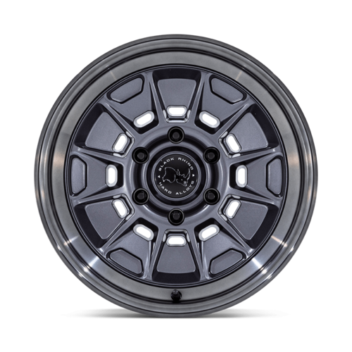Black Rhino Hard Alloys BR021 MONDO 18x9 Matte Gunmetal with Gloss Gray Lip Wheel