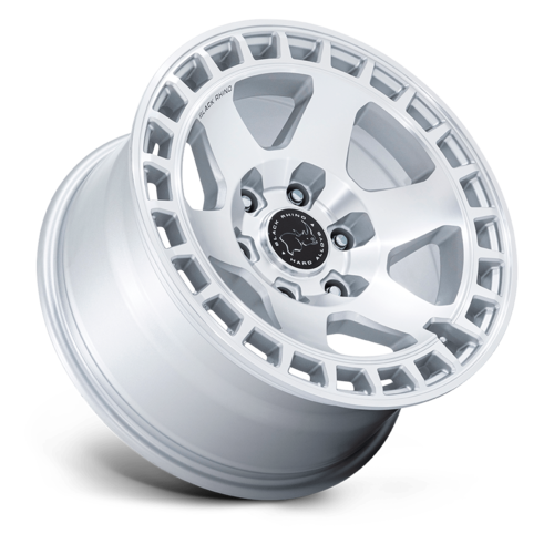 Black Rhino Hard Alloys BR022 BAHARI 17x8.5 Gloss Silver Machined Face Wheel