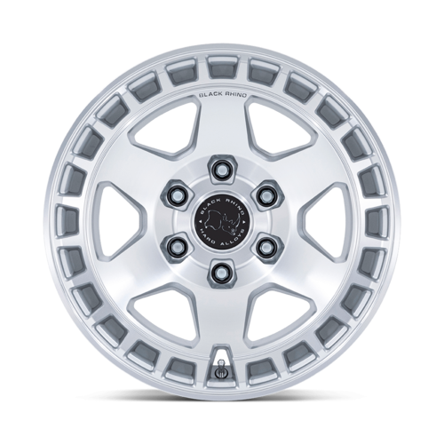 Black Rhino Hard Alloys BR022 BAHARI 17x8.5 Gloss Silver Machined Face Wheel