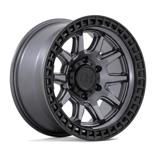 Black Rhino Hard Alloys Calico 17x8.5 Matte Gunmetal with Matte Black Lip