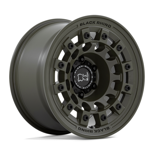Black Rhino Hard Alloys FUJI 17x8 Inch Olive Drab Green Aluminum Wheel with 5x114.3 Bolt Pattern and +38 Offset