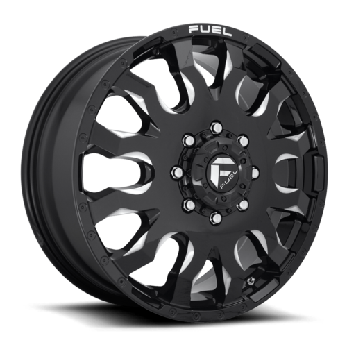 Fuel 1PC D673 Blitz 20x8.25 Inch Gloss Black Milled Wheel with 8x200 Bolt Pattern and 142mm Center Bore