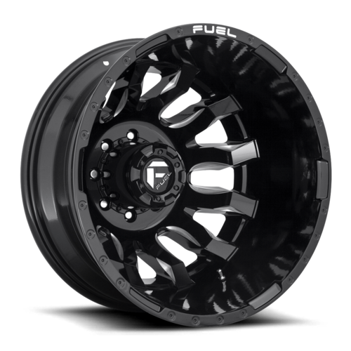 Fuel 1PC D673 BLITZ 20x8.25 Inch Gloss Black Milled Wheel with -221 Offset and 8x210 Bolt Pattern