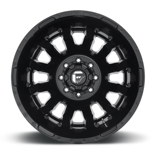 Fuel 1PC D675 BLITZ 20x8.25 Inch Gloss Black Wheel with -202 mm Offset for 8x200 Bolt Pattern