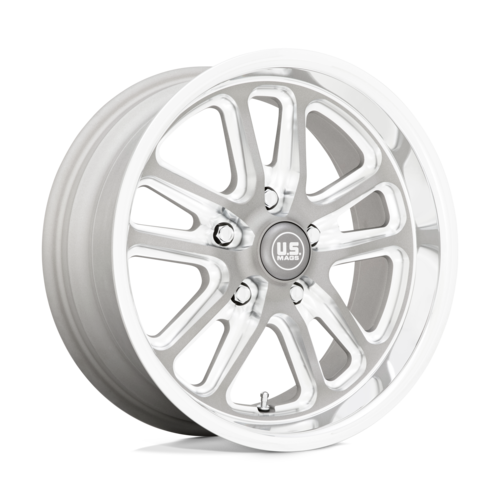 US Mag 1PC U130 Bullet 17x7 Inch Textured Gunmetal Wheel with Milled Edges and 5x120.65 Bolt Pattern