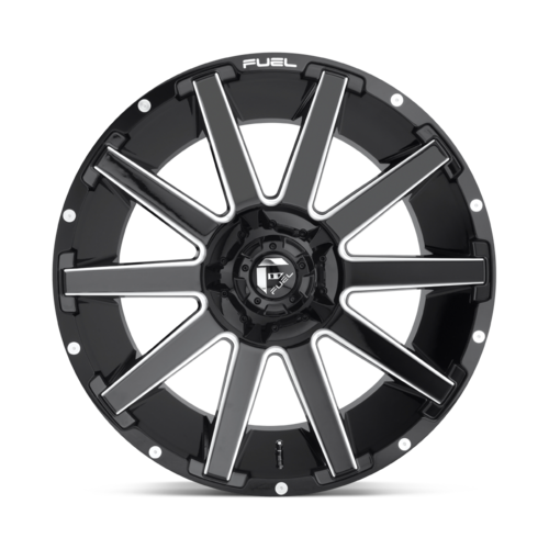 Fuel 1PC D615 CONTRA 20x9 Gloss Black Milled Wheel with 6x120/139.7 Bolt Pattern and +19 Offset