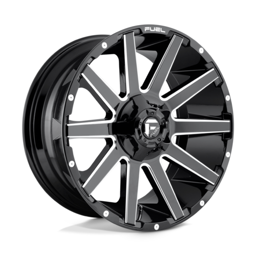 Fuel 1PC D615 CONTRA 20x9 Gloss Black Milled Wheel with 6x135/6x139.7 Bolt Pattern and 20mm Offset