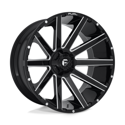 Fuel 1PC D615 CONTRA 24x12 Gloss Black Milled Wheel with -44 Offset and 6x135/6x139.7 Bolt Pattern