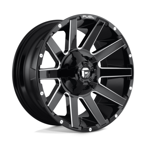 Fuel 1PC D615 CONTRA 20x9 Inch Gloss Black Milled Wheel with 8x170 Bolt Pattern