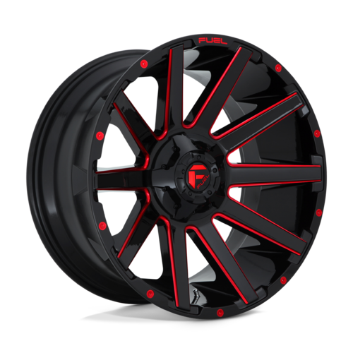 Fuel 1PC D643 CONTRA 20x10 Gloss Black with Red Tint Wheel with -18 Offset and 5x114.3/5x127 Bolt Pattern